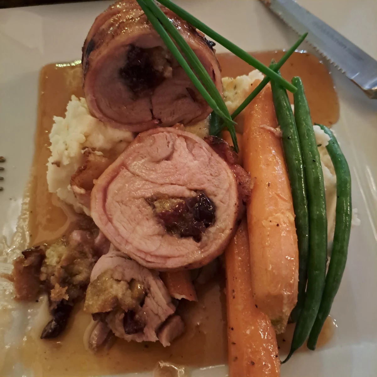 Pork Tenderloin with Cranberry Stuffing and Whiskey Glaze