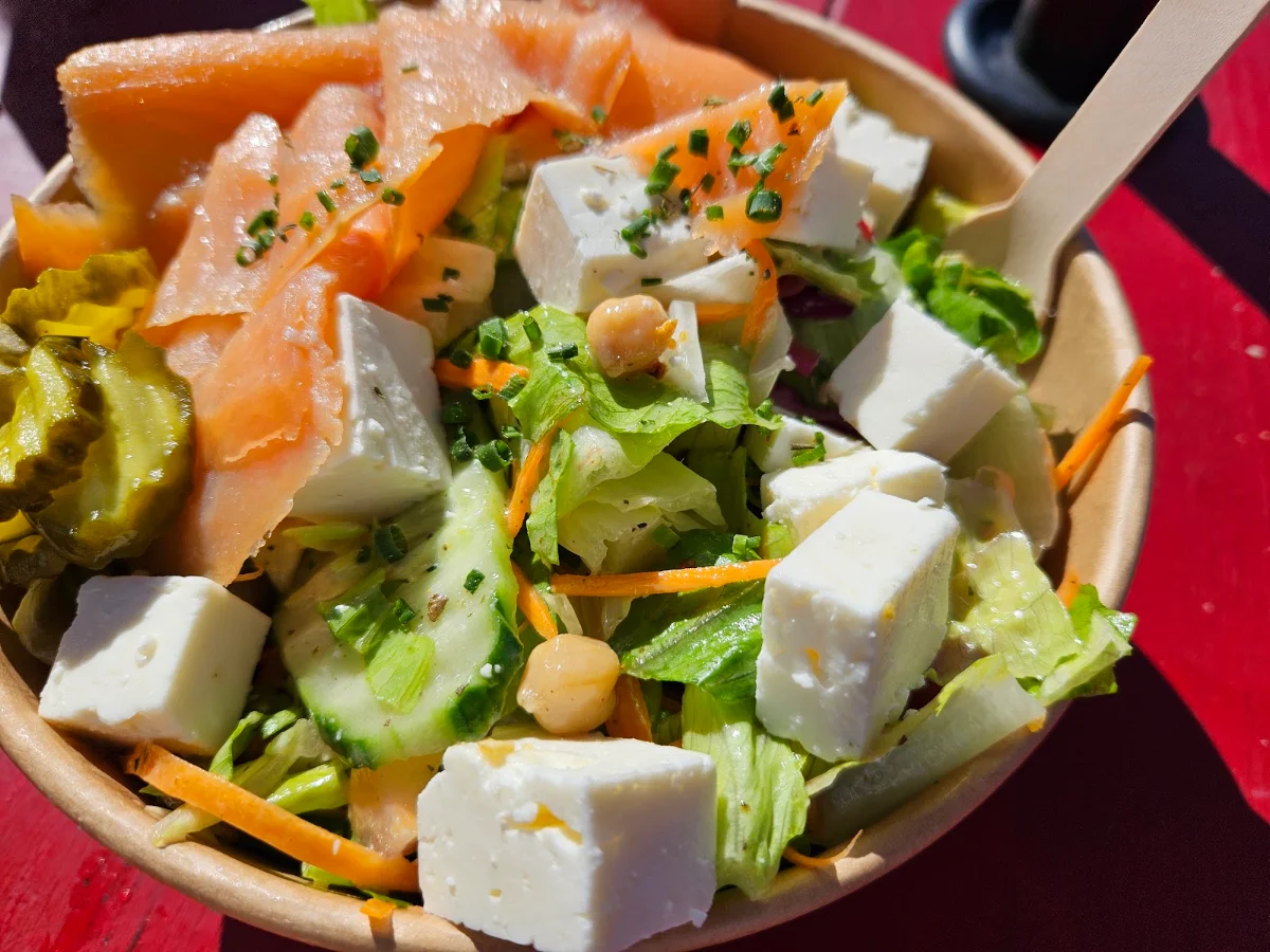 Feta Cheese Salad with Smoked Salmon