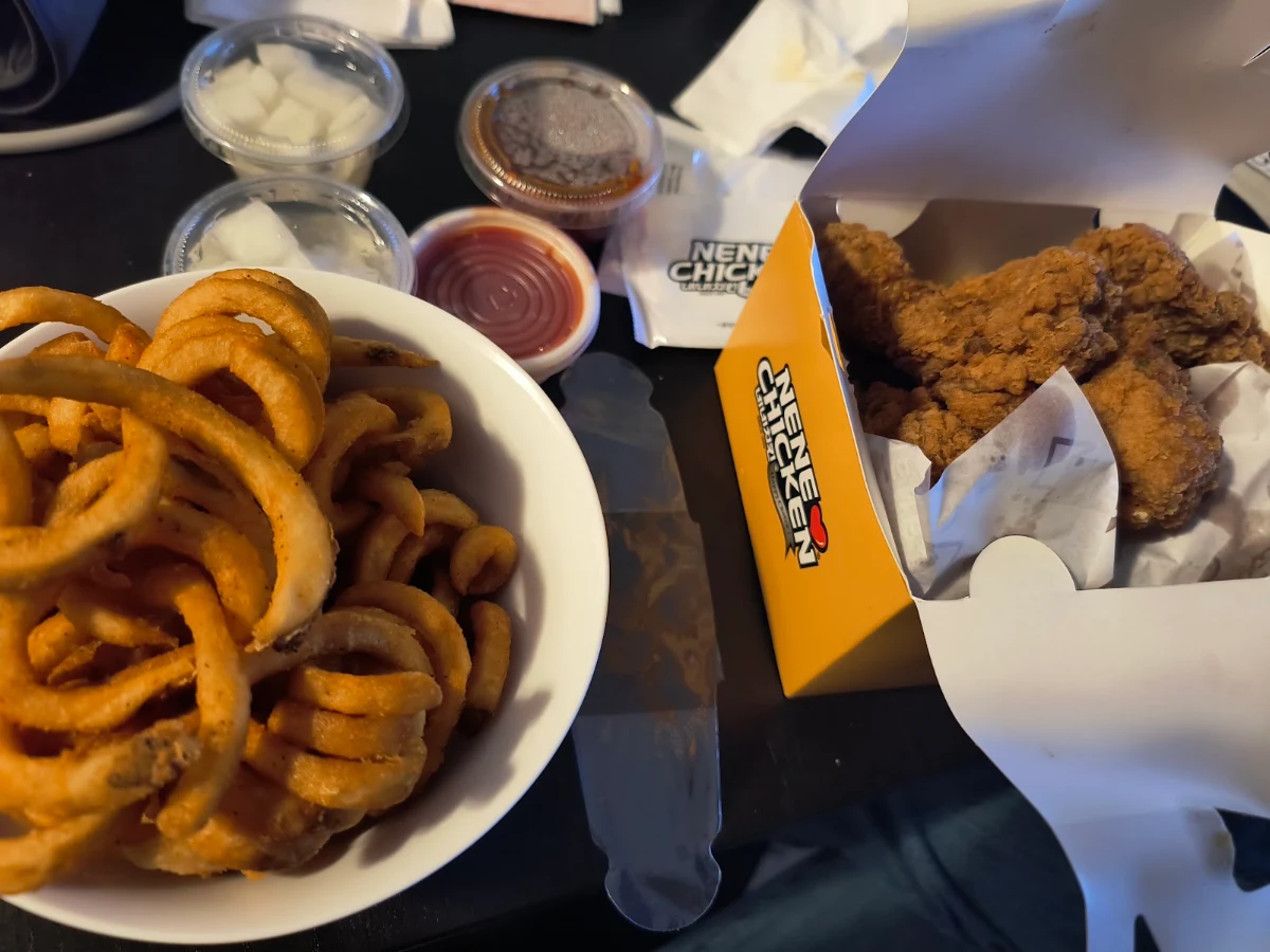 Soy Garlic Chicken with Curly Fries