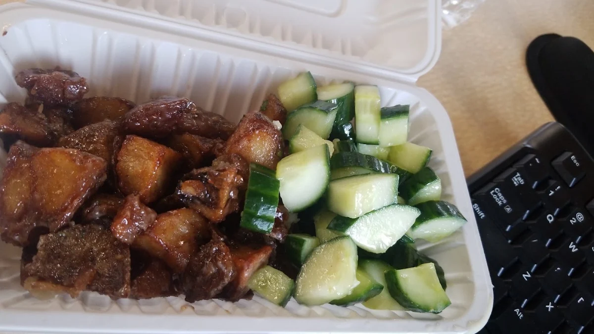 Cucumber Salad and Glazed Garlic Potatos