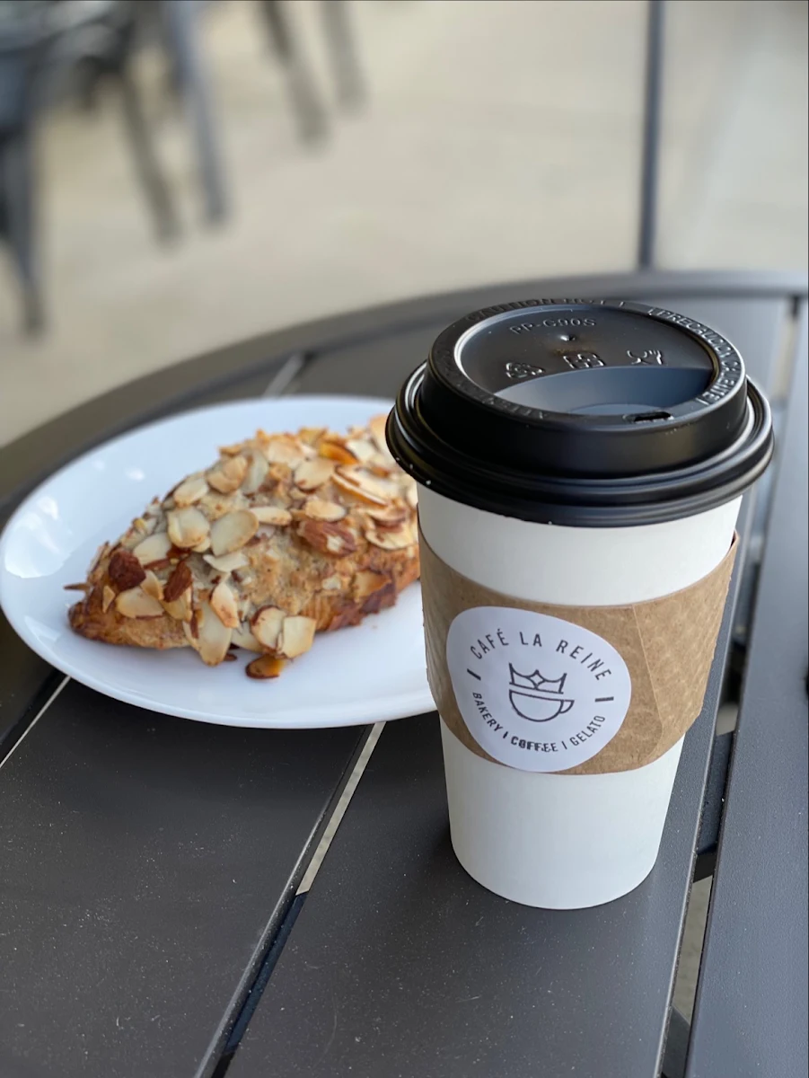 Almond Croissant and Drip Coffee
