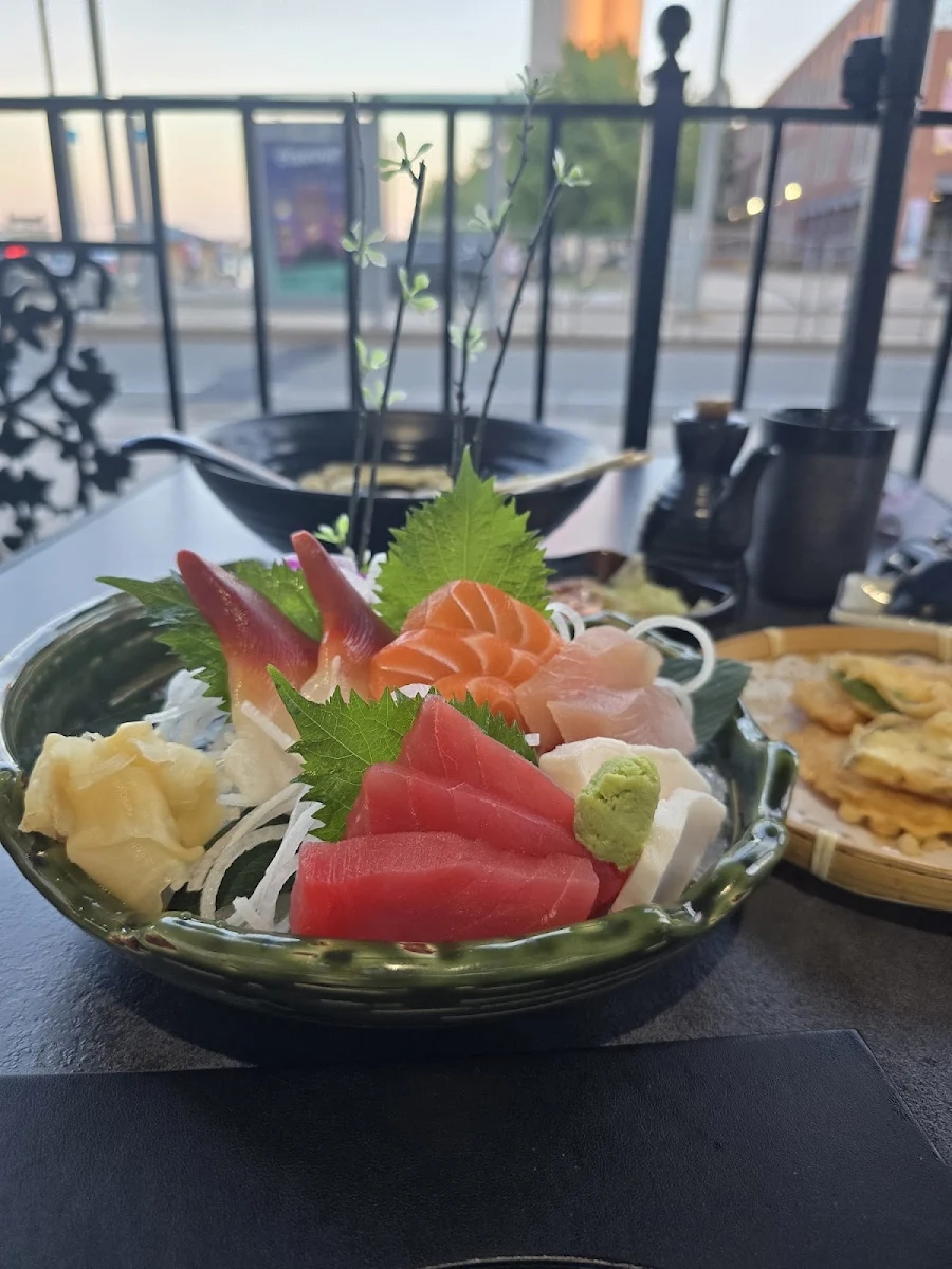 Sashimi Set with Miso Soup and Salad