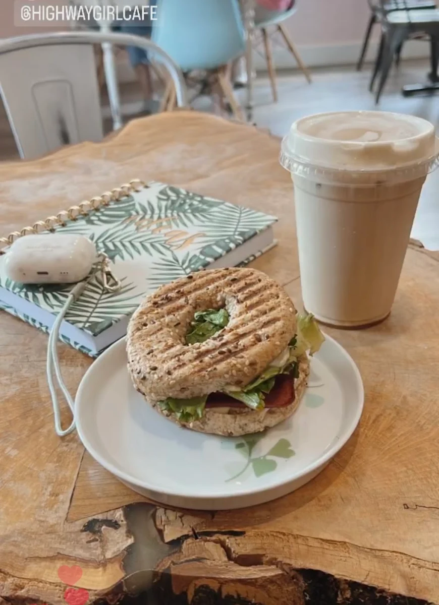 Turkey Bacon Tomato Avocado Fresh Greens on a Multigrain Bagel