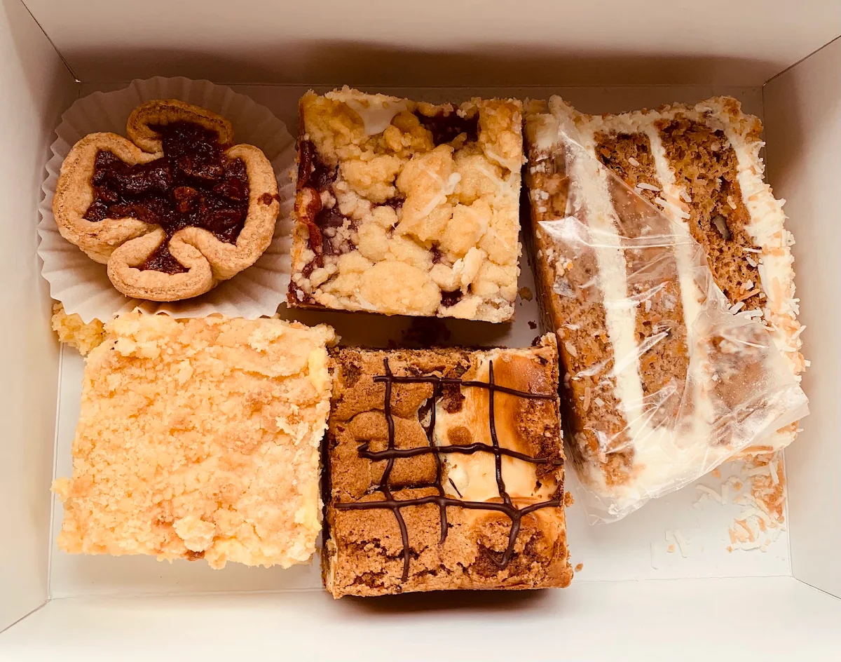 Various Pastries Carrot Cake Lemon Square Cookie Cheesecake Square Etc