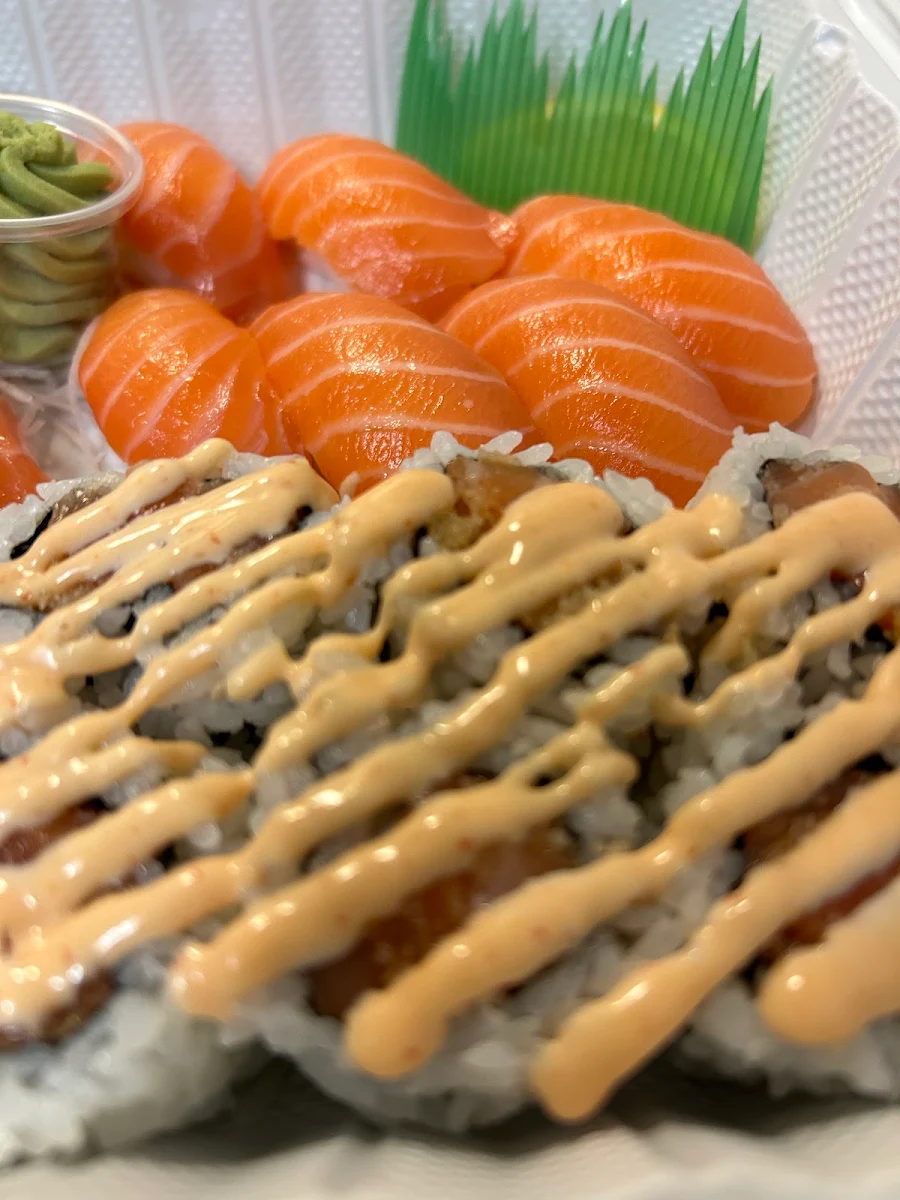 Spicy Salmon and Salmon Sushi
