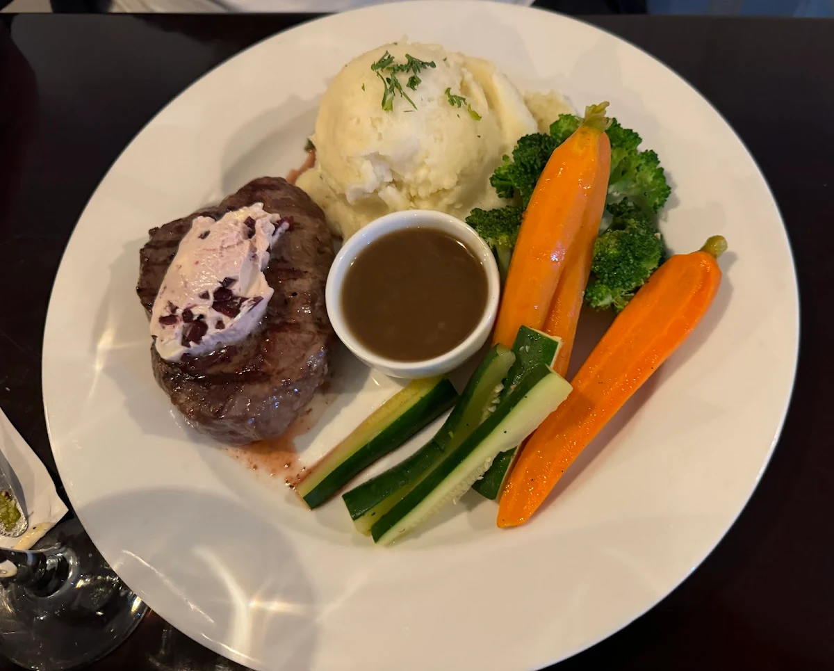 AAA Sirloin Steak with Butter Mashed Potato and Red Wine Butter