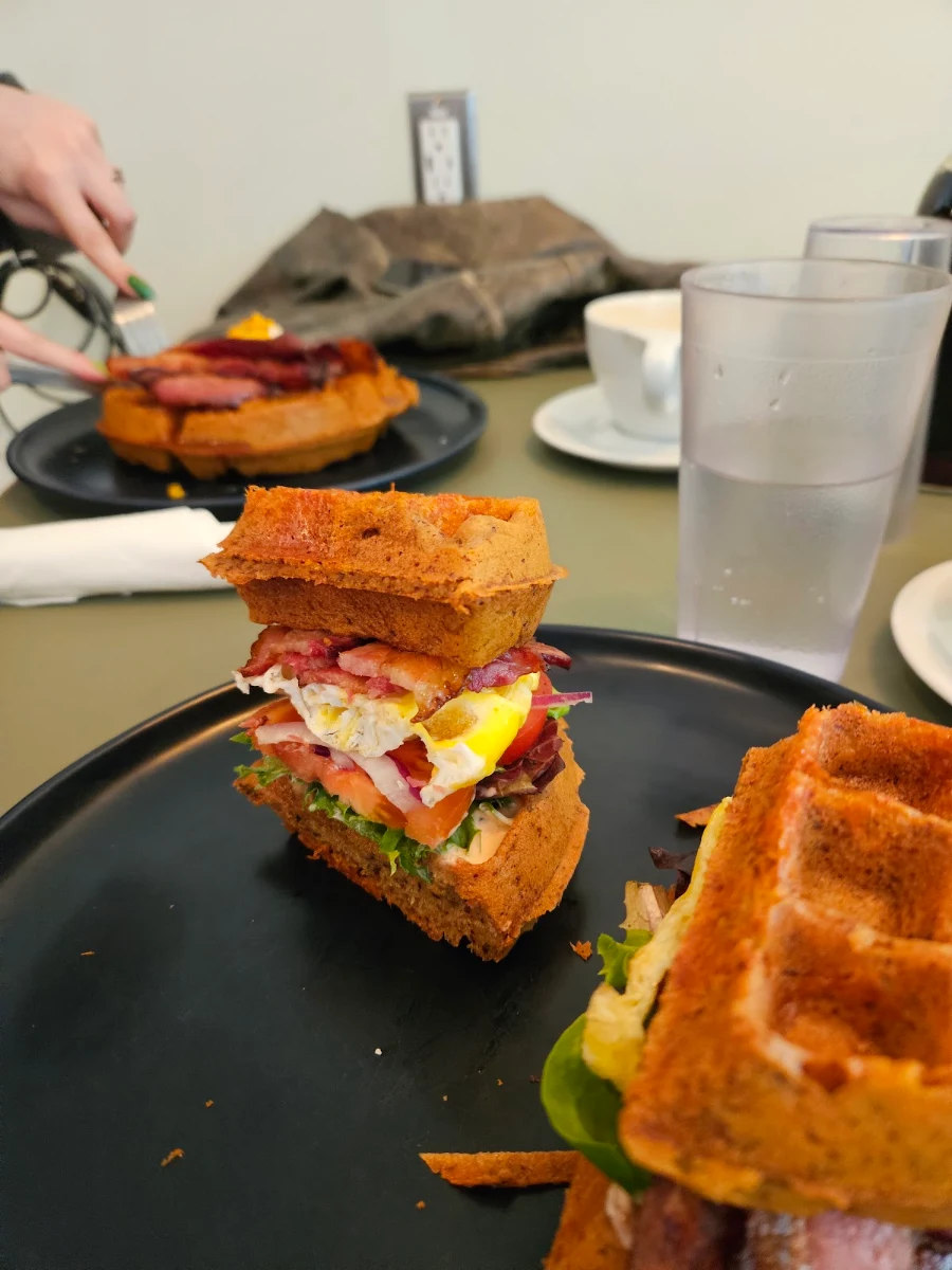 Breakfast Sandwich with Gluten Free Waffles