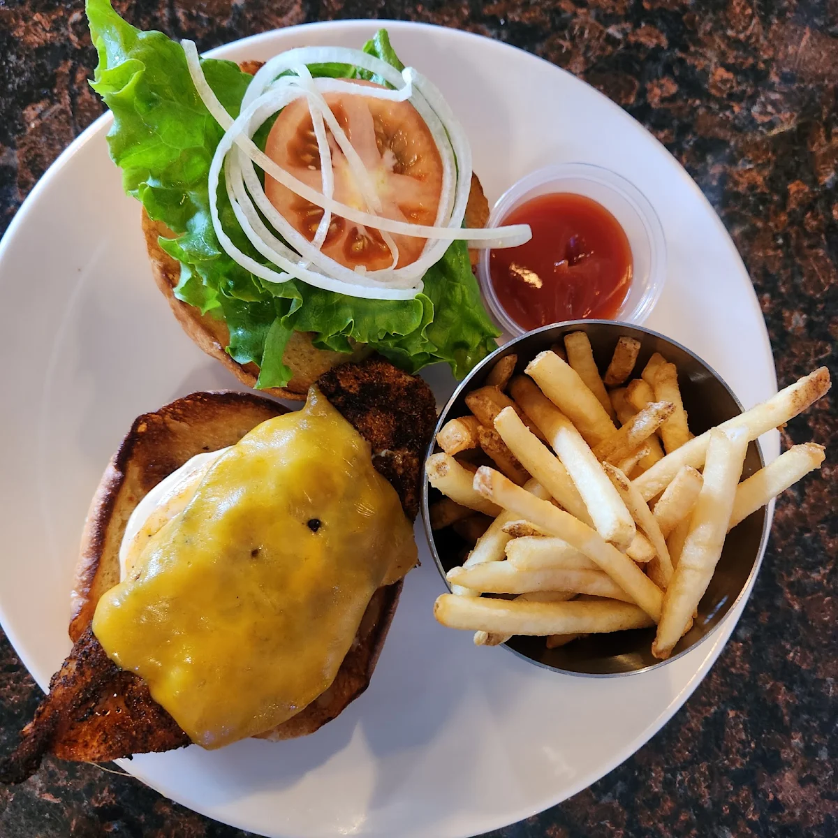 Chicken Sandwich and Fries