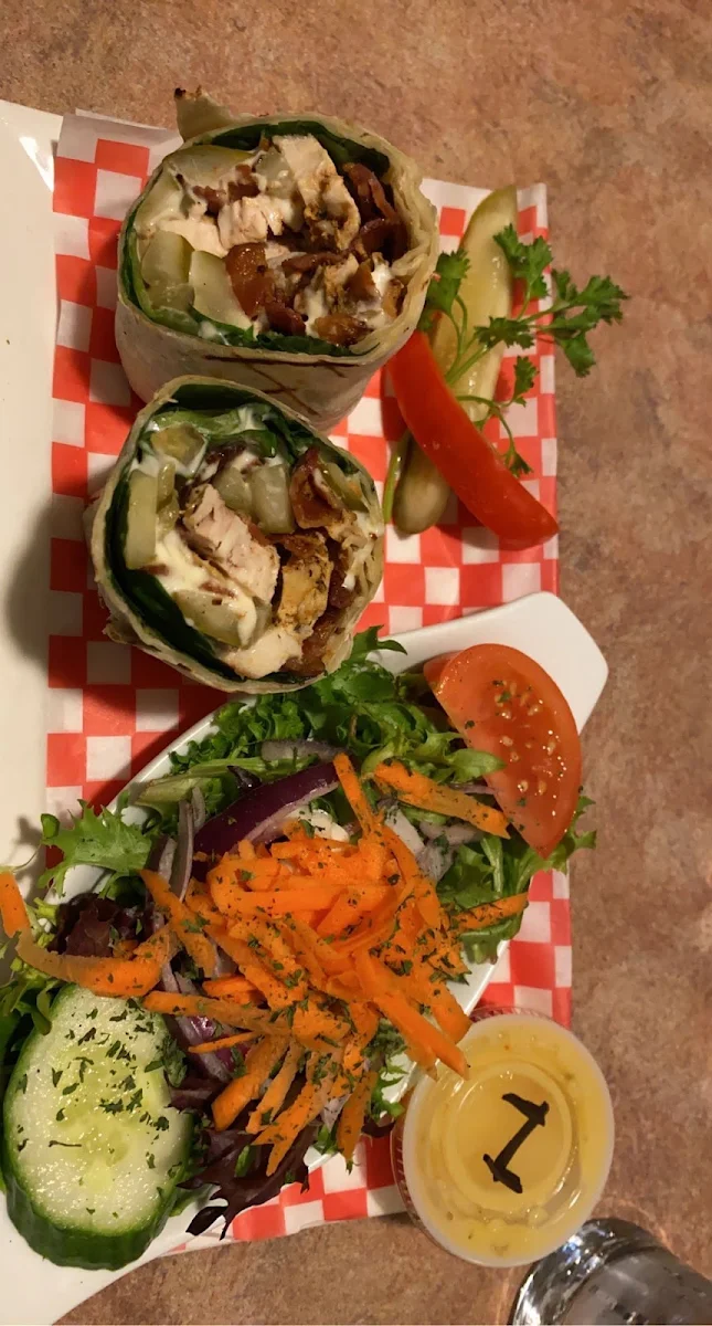 blt Wrap with Pickle and Garden Salad