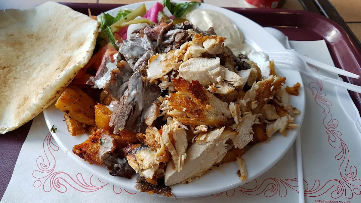 Chicken and Meat Shawarma Plate