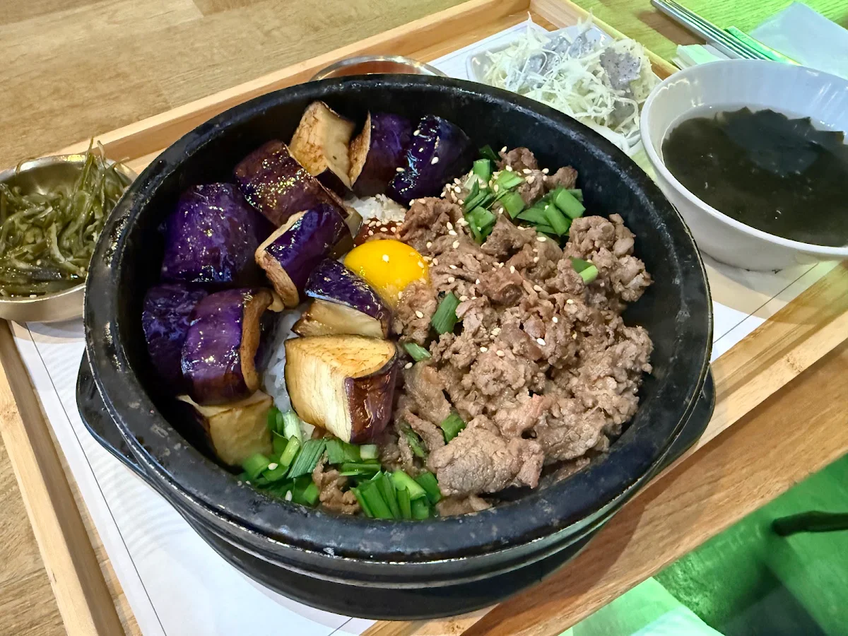 Eggplant and Beef Dolsot Bibimbap
