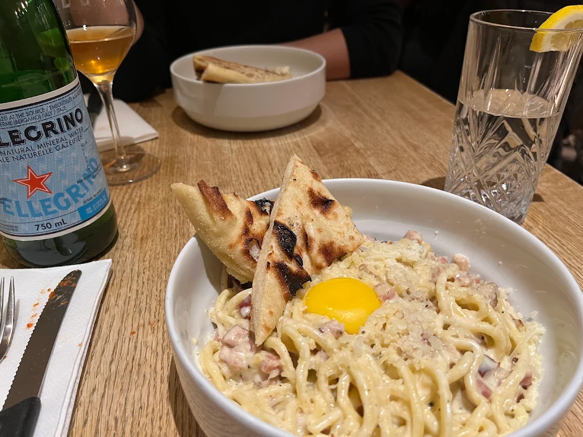 Plat de Pâtes Carbonara Carbonara Spaghetti Pasta Plate