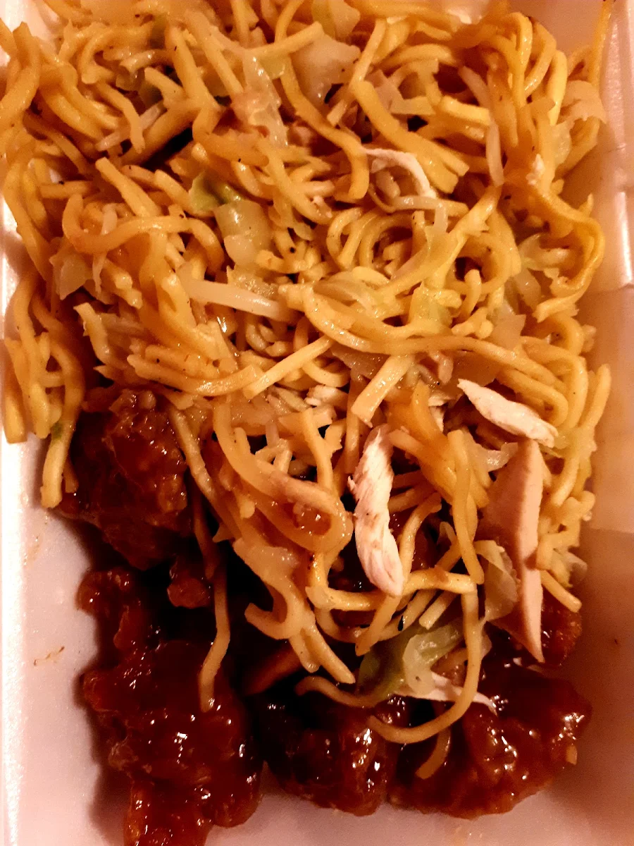 Chicken Chow Mein & Sweet & Sour Pork