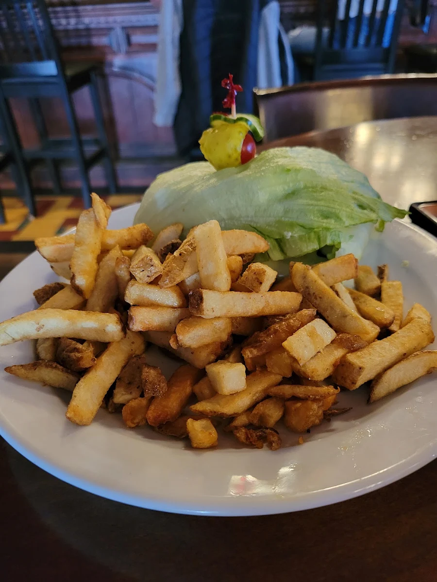 Lettuce Wrapped Burger and Fries
