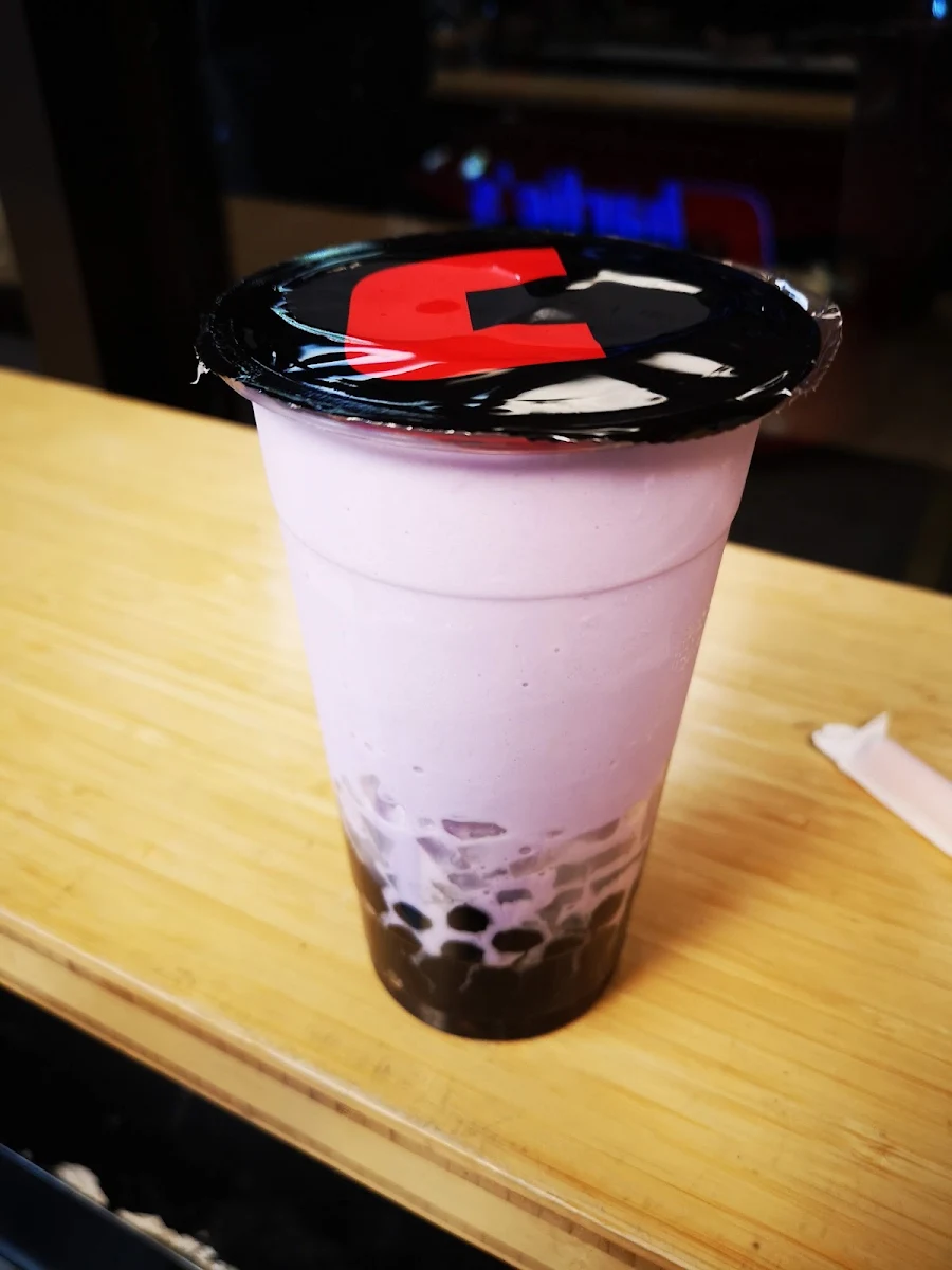 Taro Slush with Pearl and Coconut Jelly