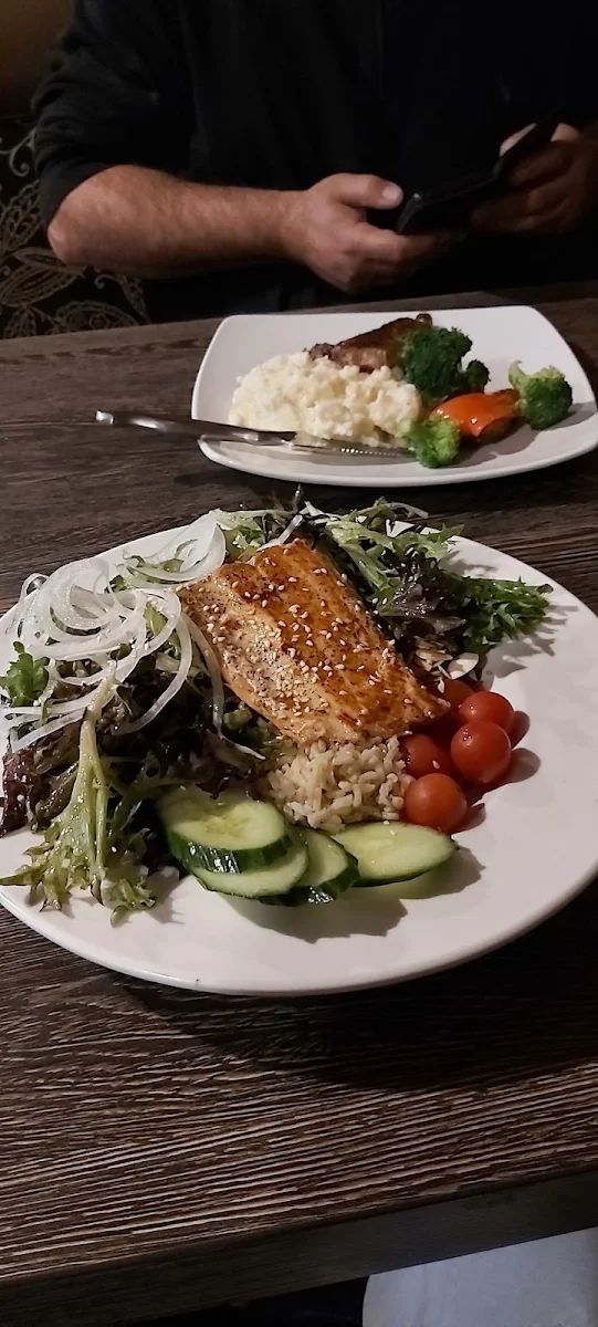 Salmon Rice Bowl with Salad
