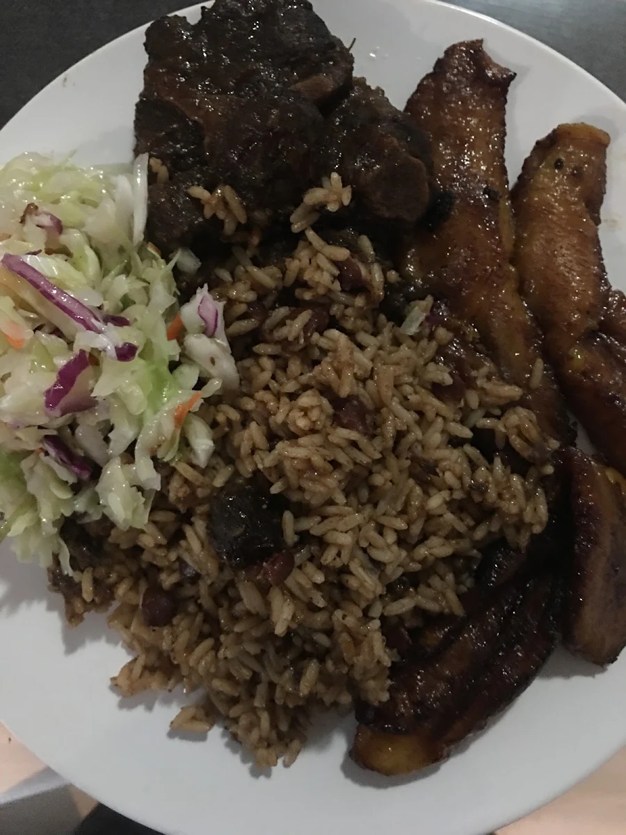 Coleslaw and Plantains
