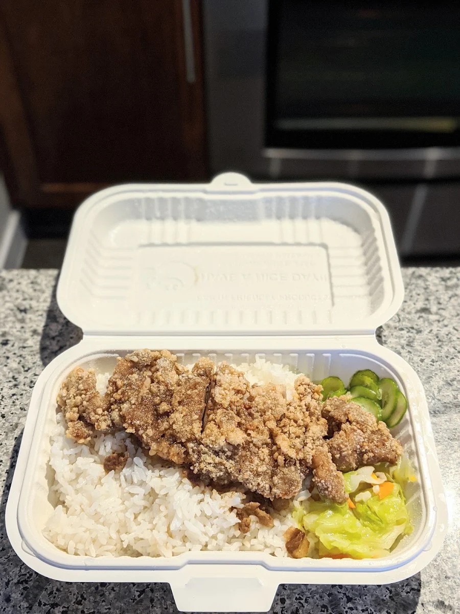 Deep Fried Chicken Chop on Rice