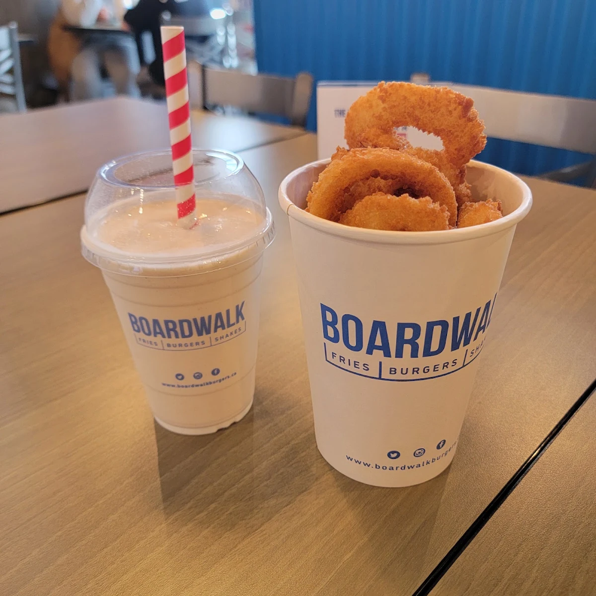 Peanut Butter Milkshake and Onion Rings