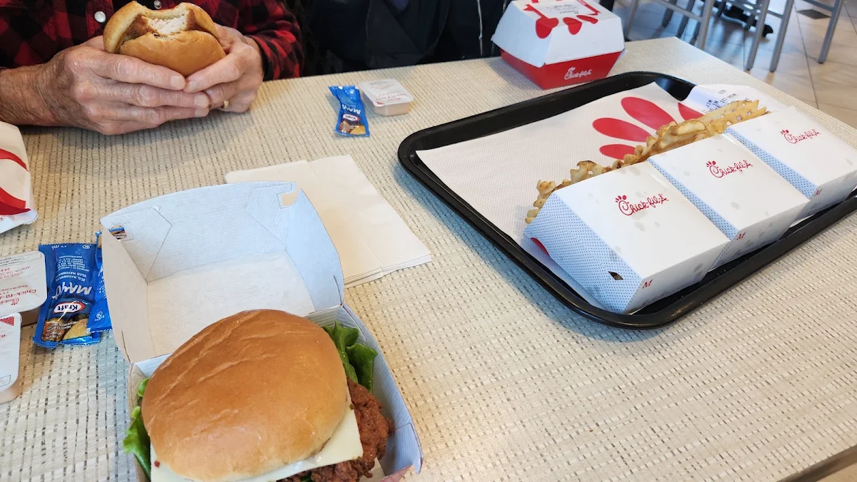 Spicy Chicken Sandwich and Waffle Fries