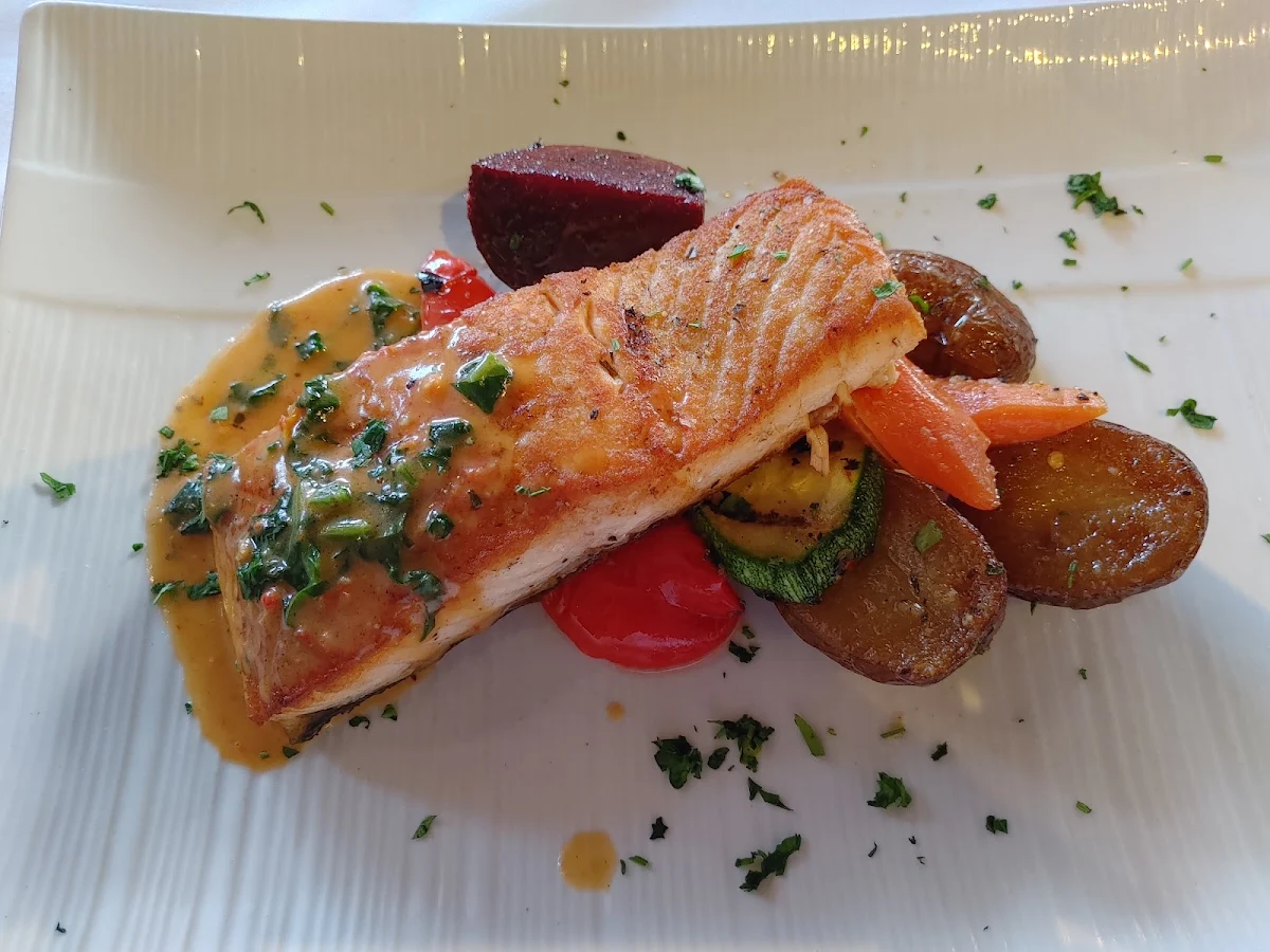 Grilled Rainbow Trout in Blood Orange Beurre Blanc