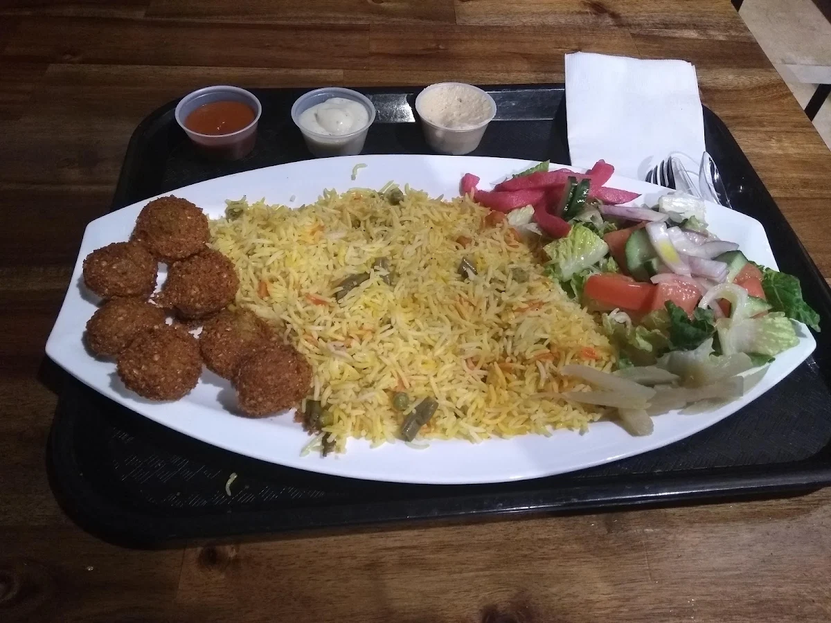 Falafel Plate Rice and Salad