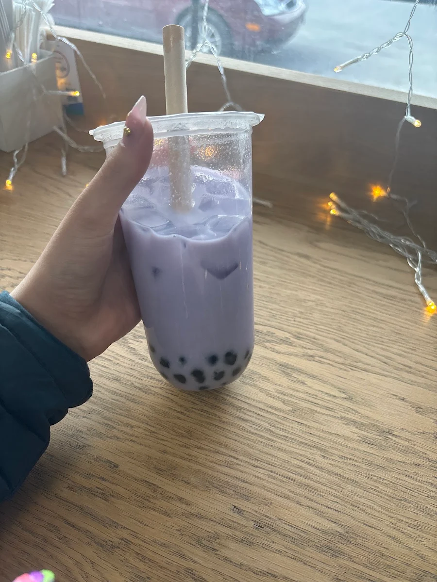 Taro Milk Tea with Boba Grass Jelly