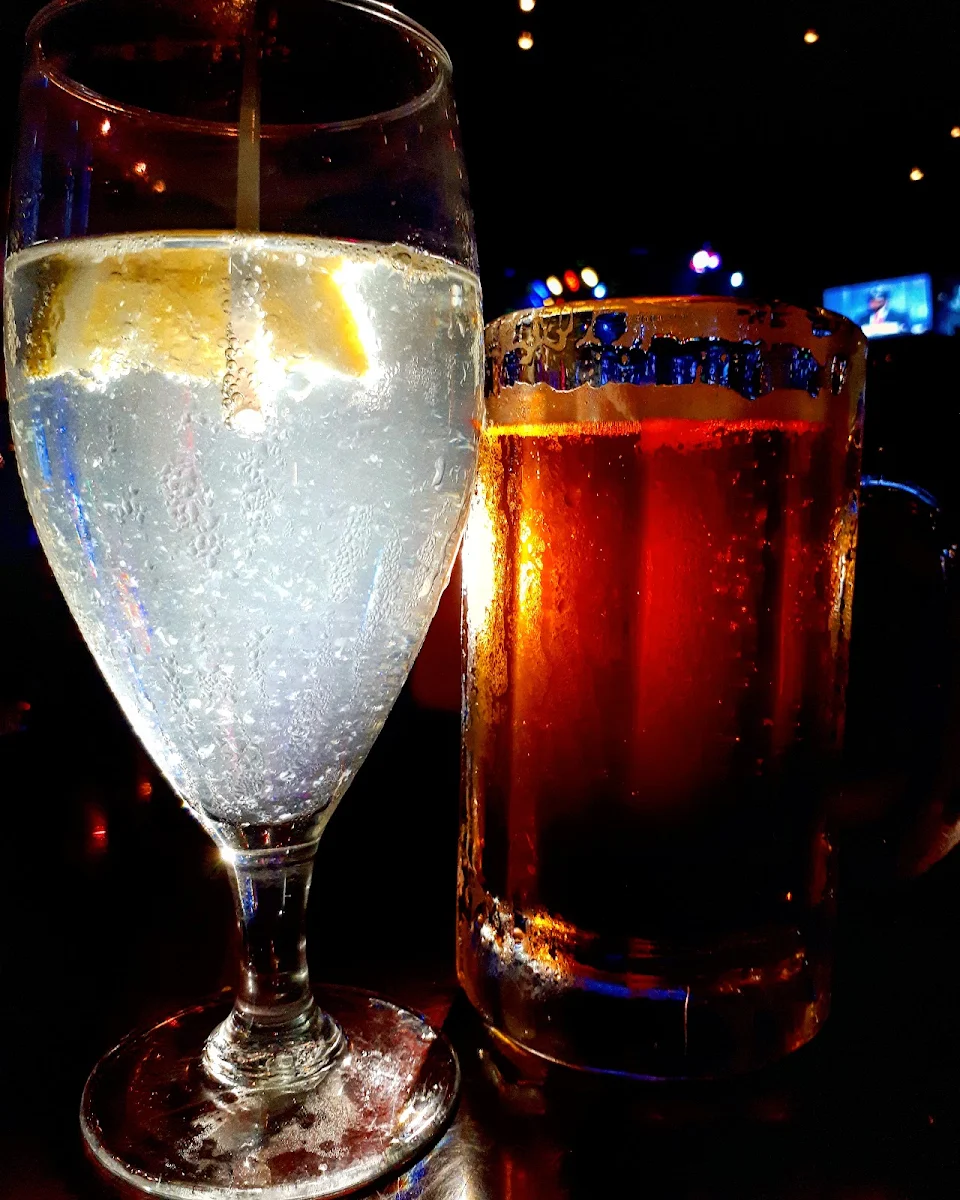Club Soda with Lemon and Lime and Draft Beer