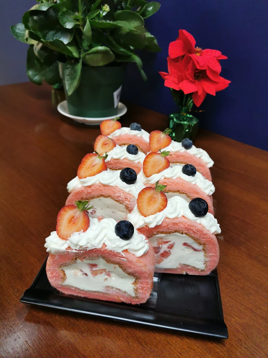 Strawberry Monster Roll Cake