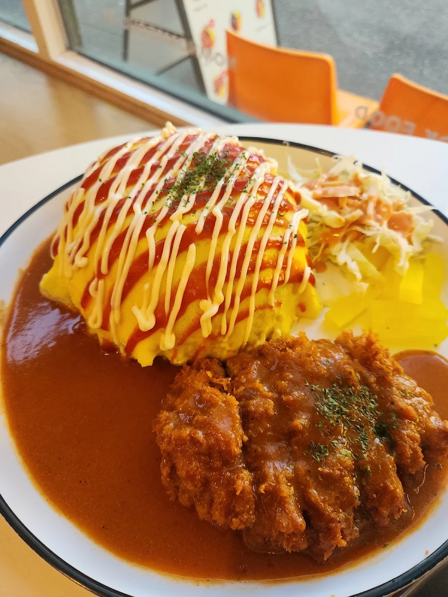 Omurice Combo with Pork Cutlet