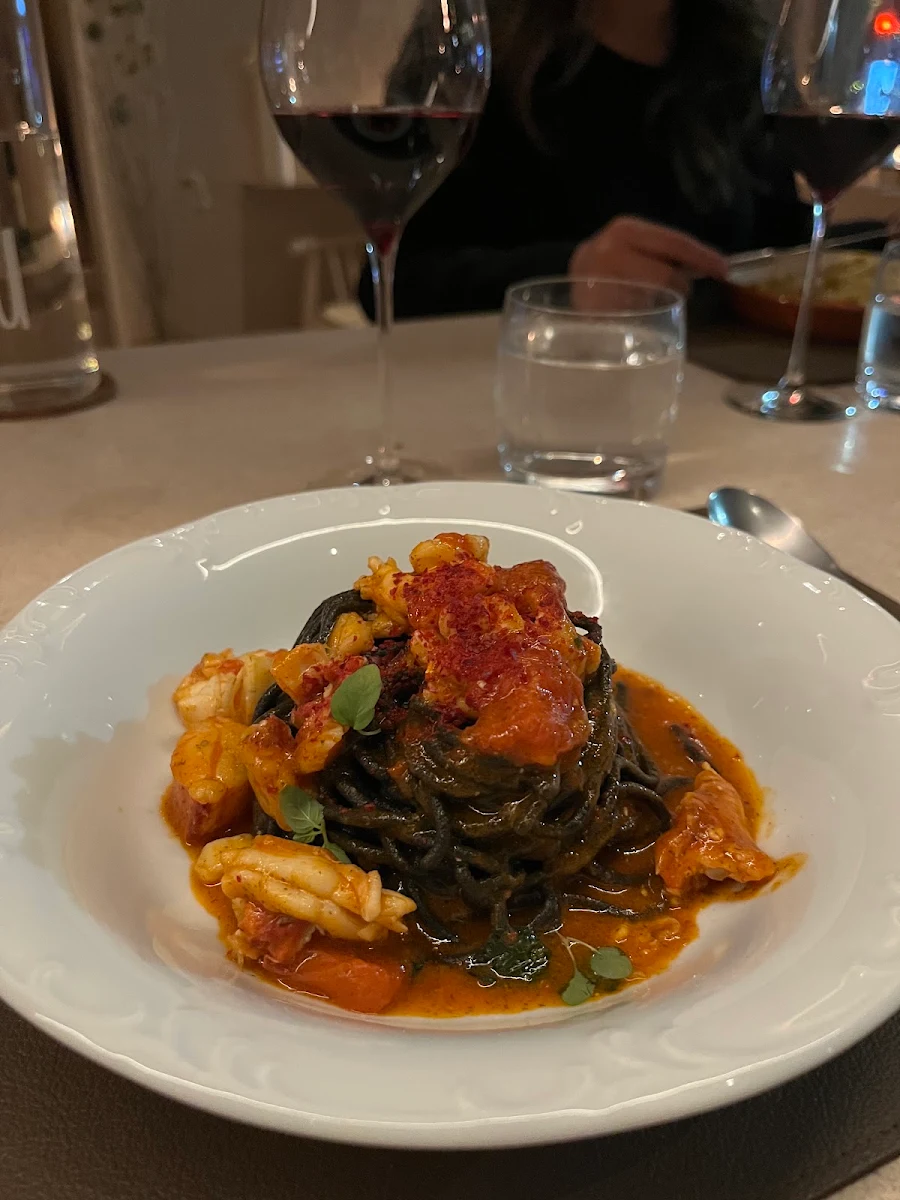 Squid Ink Spaghetti with Lobster