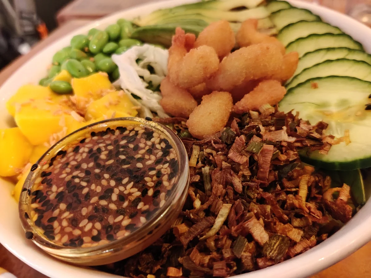 Poke Bowl of Fried Shrimp Dinner