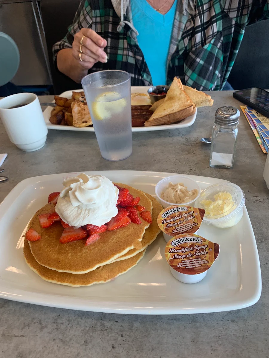 Pancakes Fresh Fruit Whip Cream Wow