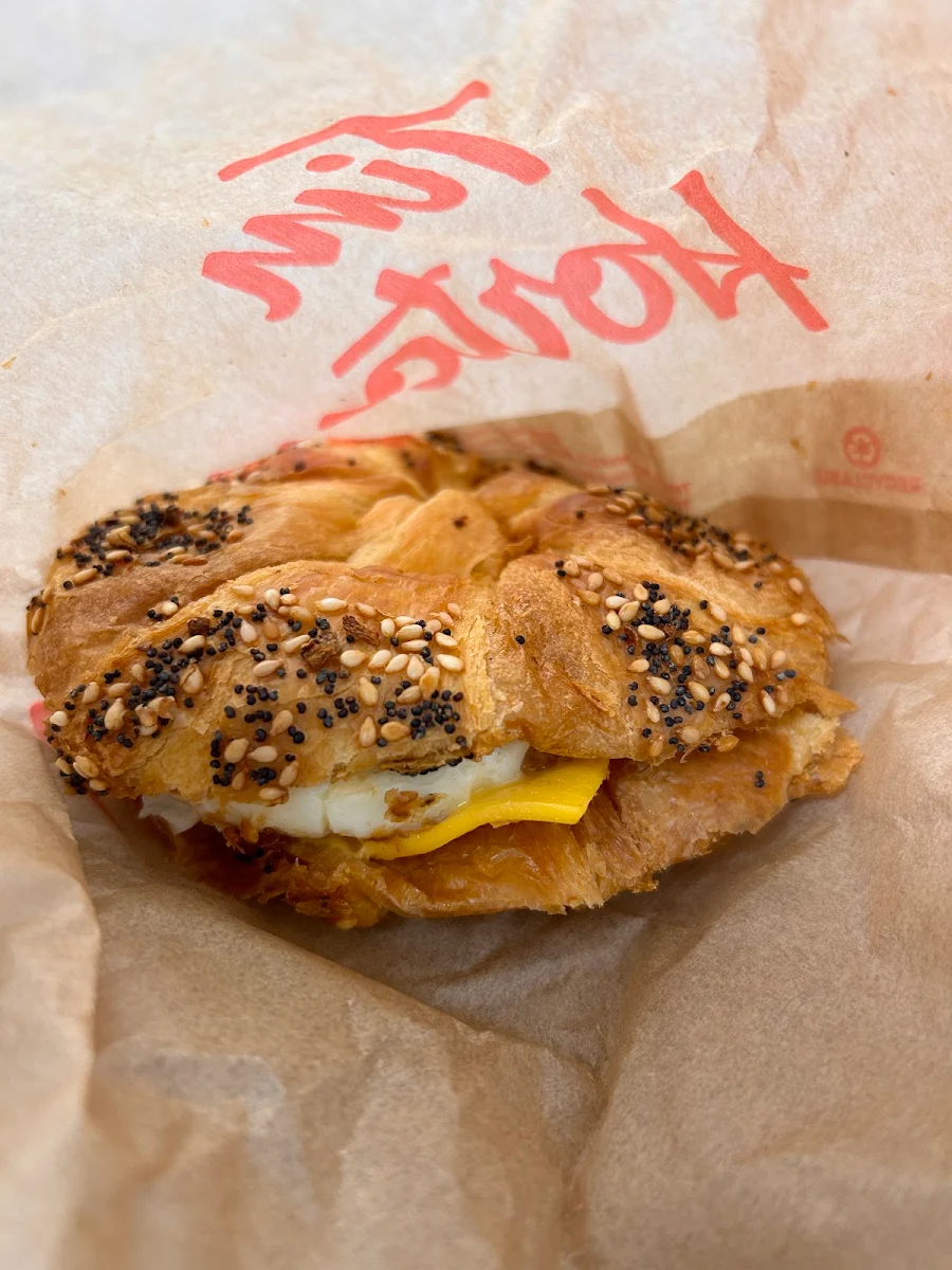 Everything Croissant Egg and Cheese Sandwich