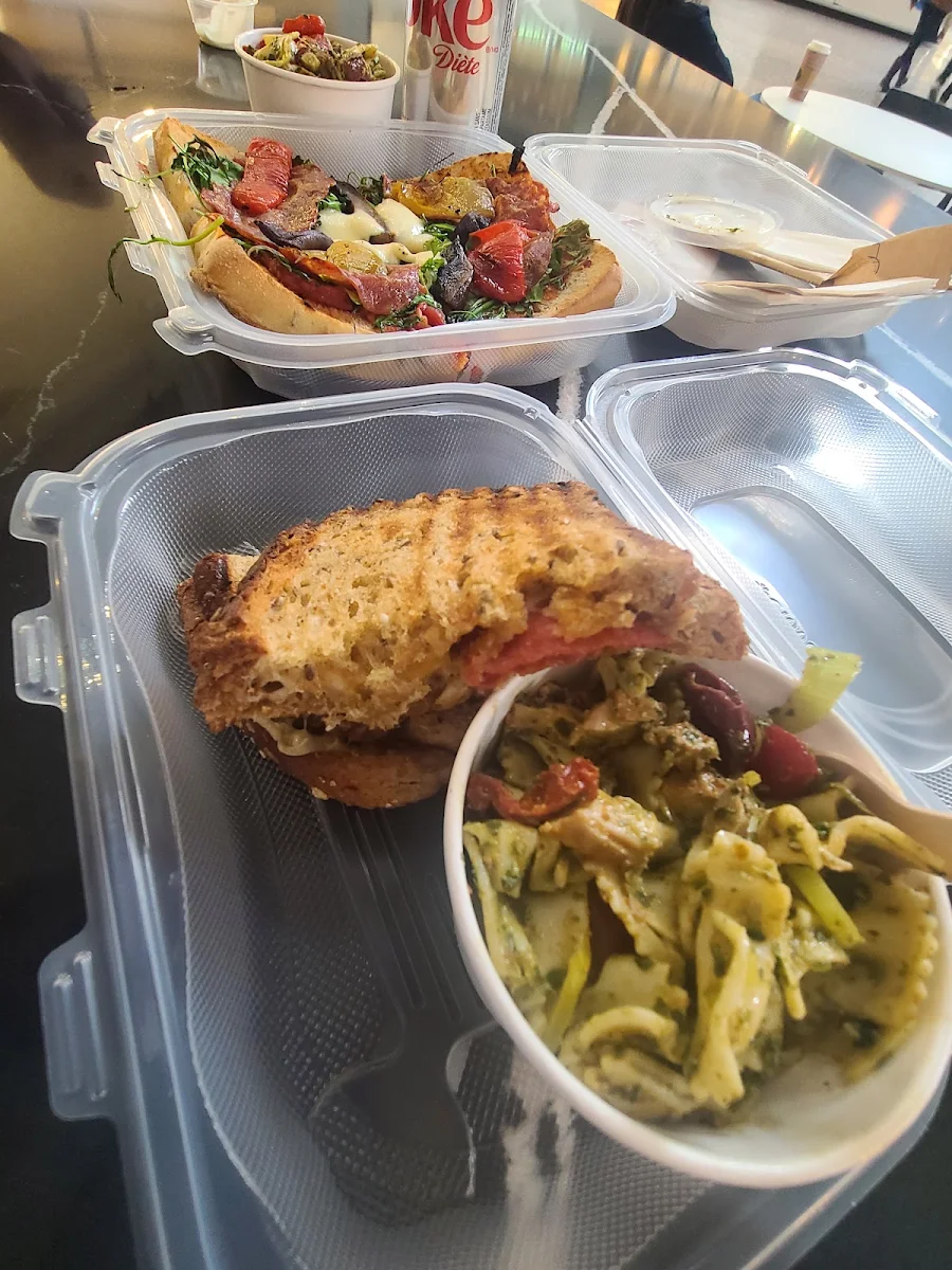 Caprice Sandwich with Chicken Italian Pasta Salad