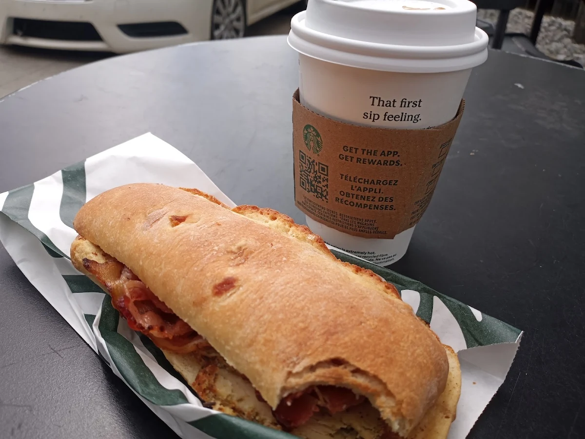 Pike Place Roast and Chicken Bacon Sandwich