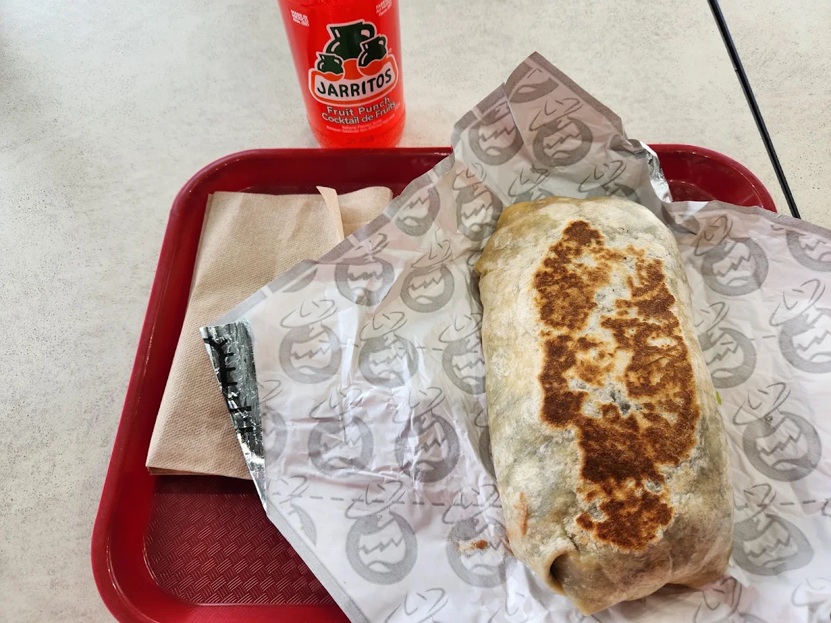 Jarritos Mexican Soda and Regular Chicken Burrito