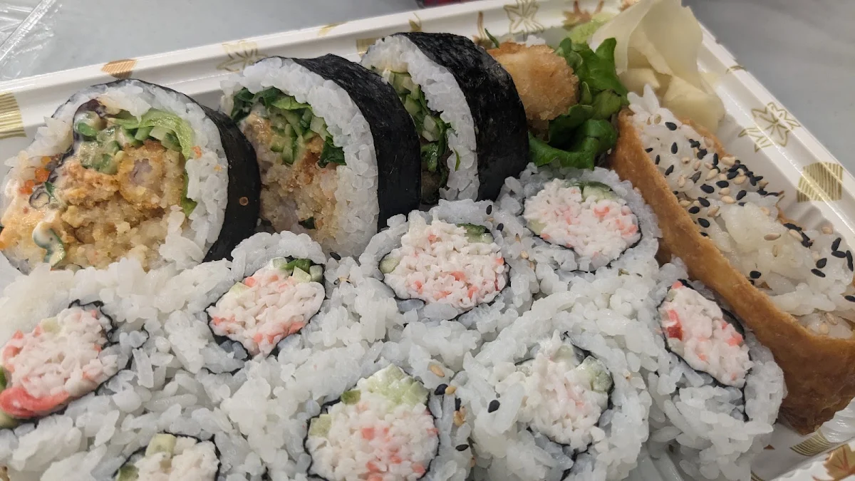 Popcorn Shrimp Roll California Roll and Inari