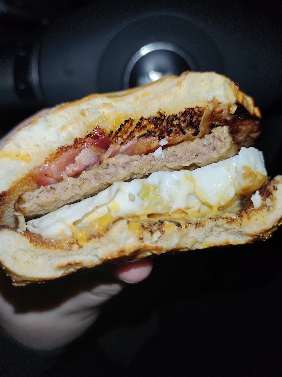 Bacon and Sausage Breakfast Sandwich