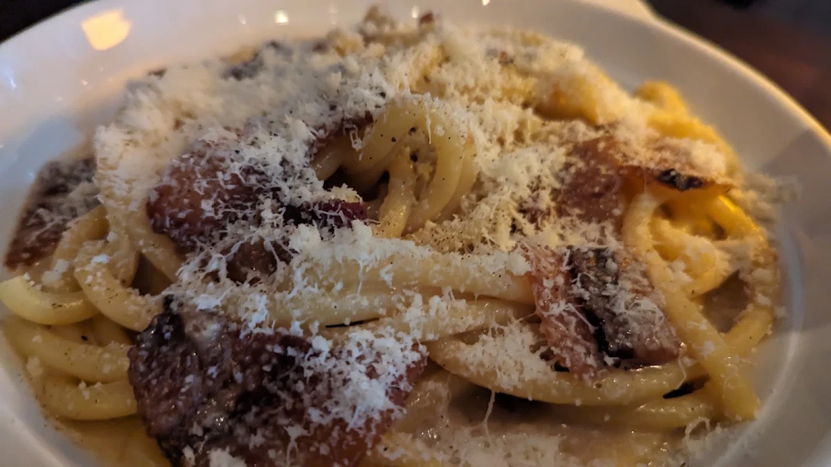 Bucatini Carbonara with Guanciale and Black Pepper