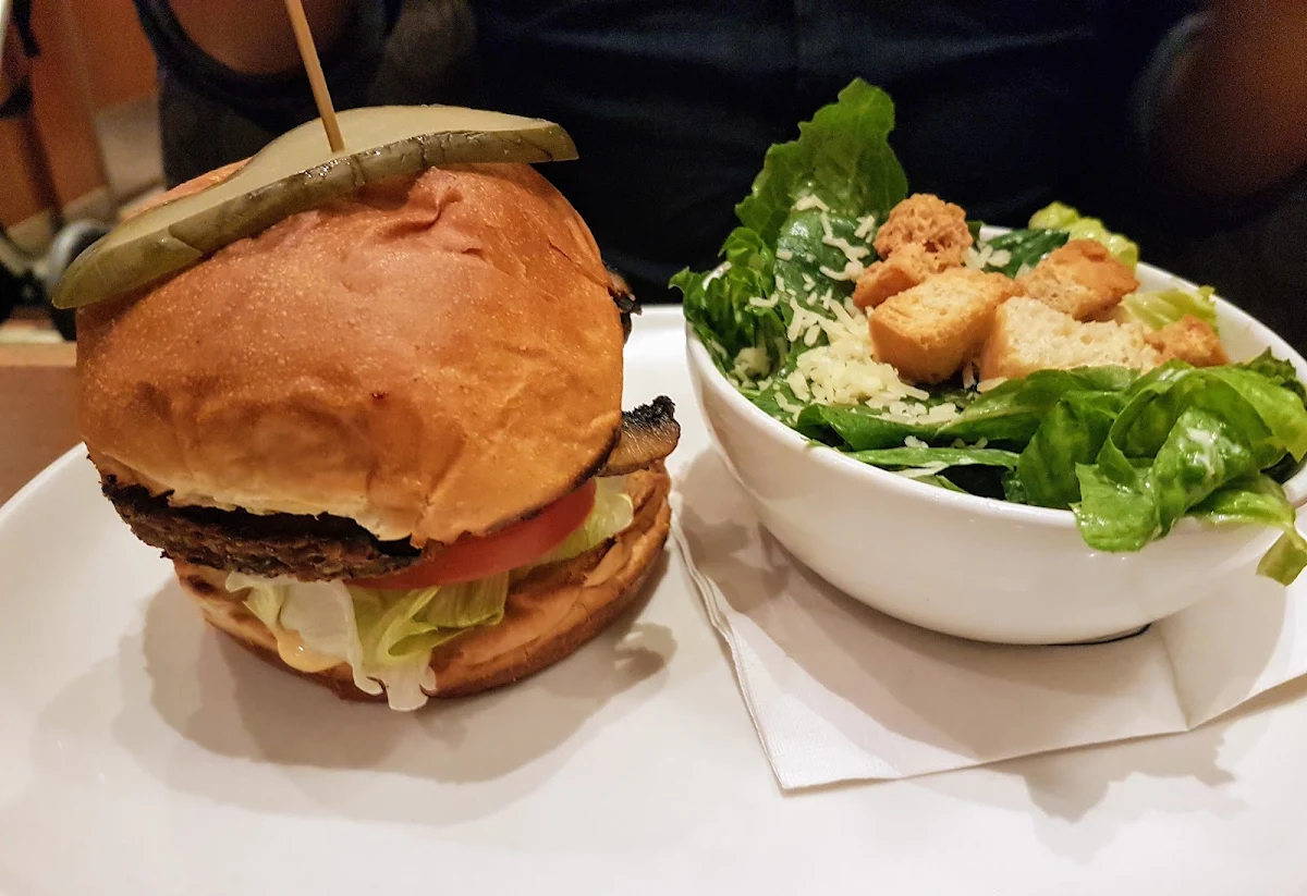Legendary Burger with Cesar Salad