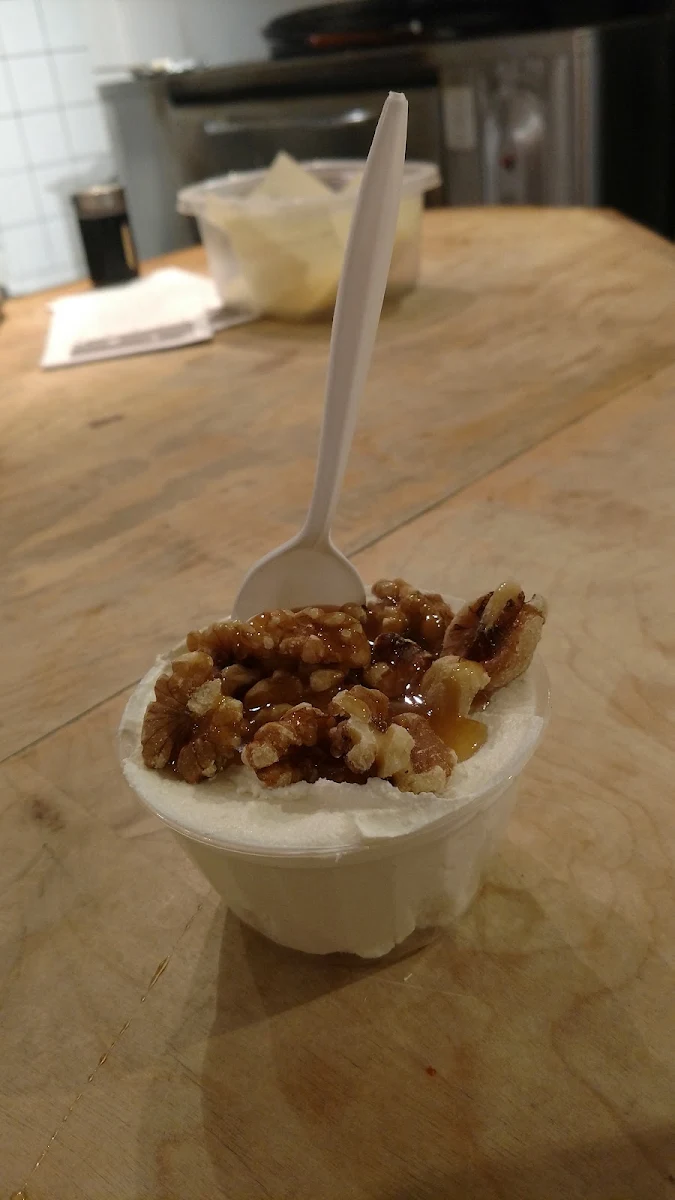 Homemade Greek Yogurt with Walnuts and Honey