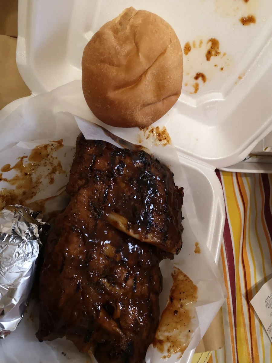 Honey Garlic Back Ribs and Quarter Chicken Top Portion