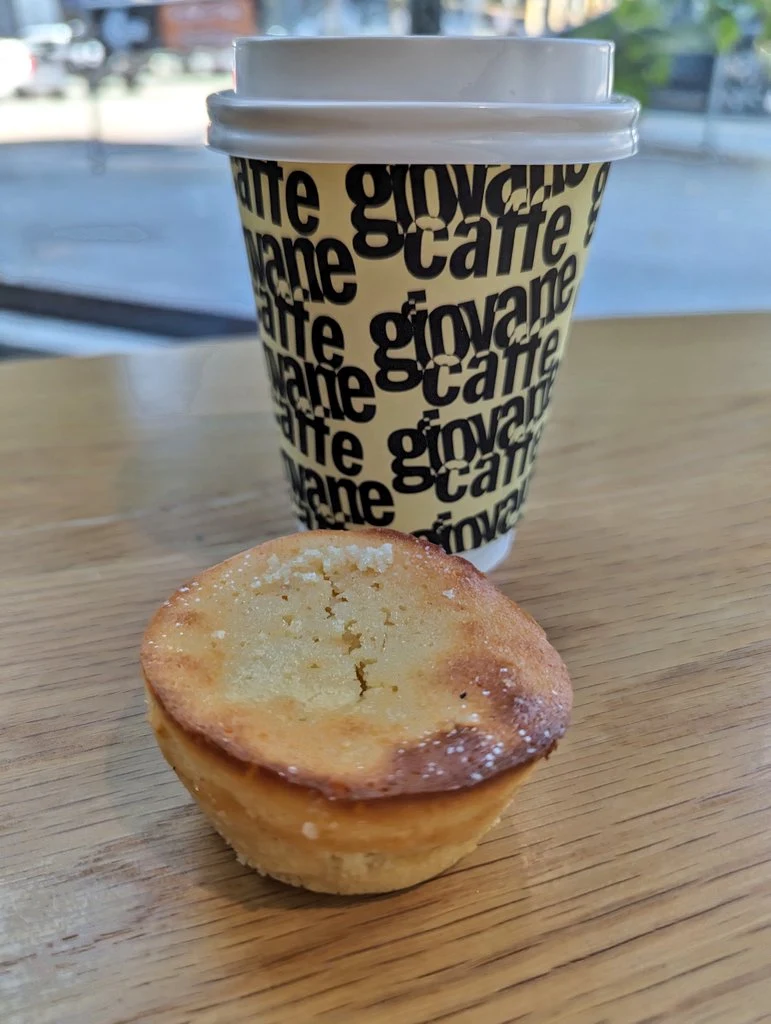 Oat Milk Latte and Lemon Tart