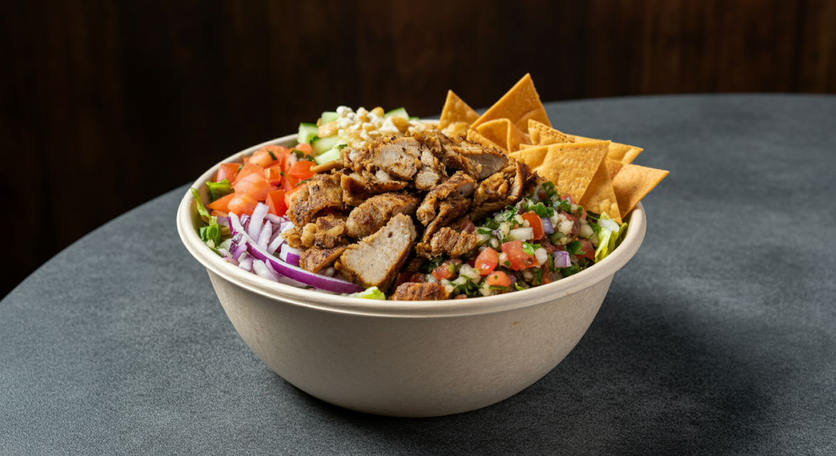 Shawarma and Pita Chips Salad Bowl