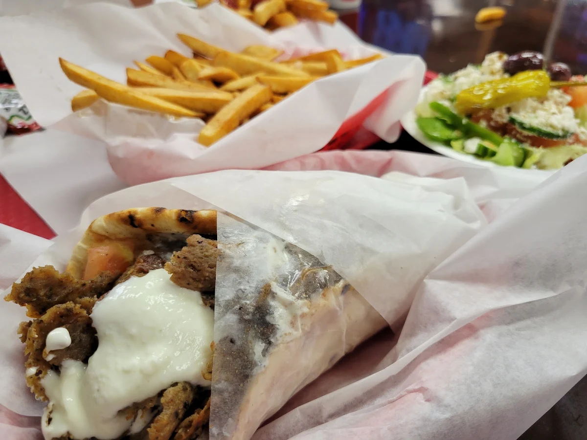 Greek Salad with Gyros Plate