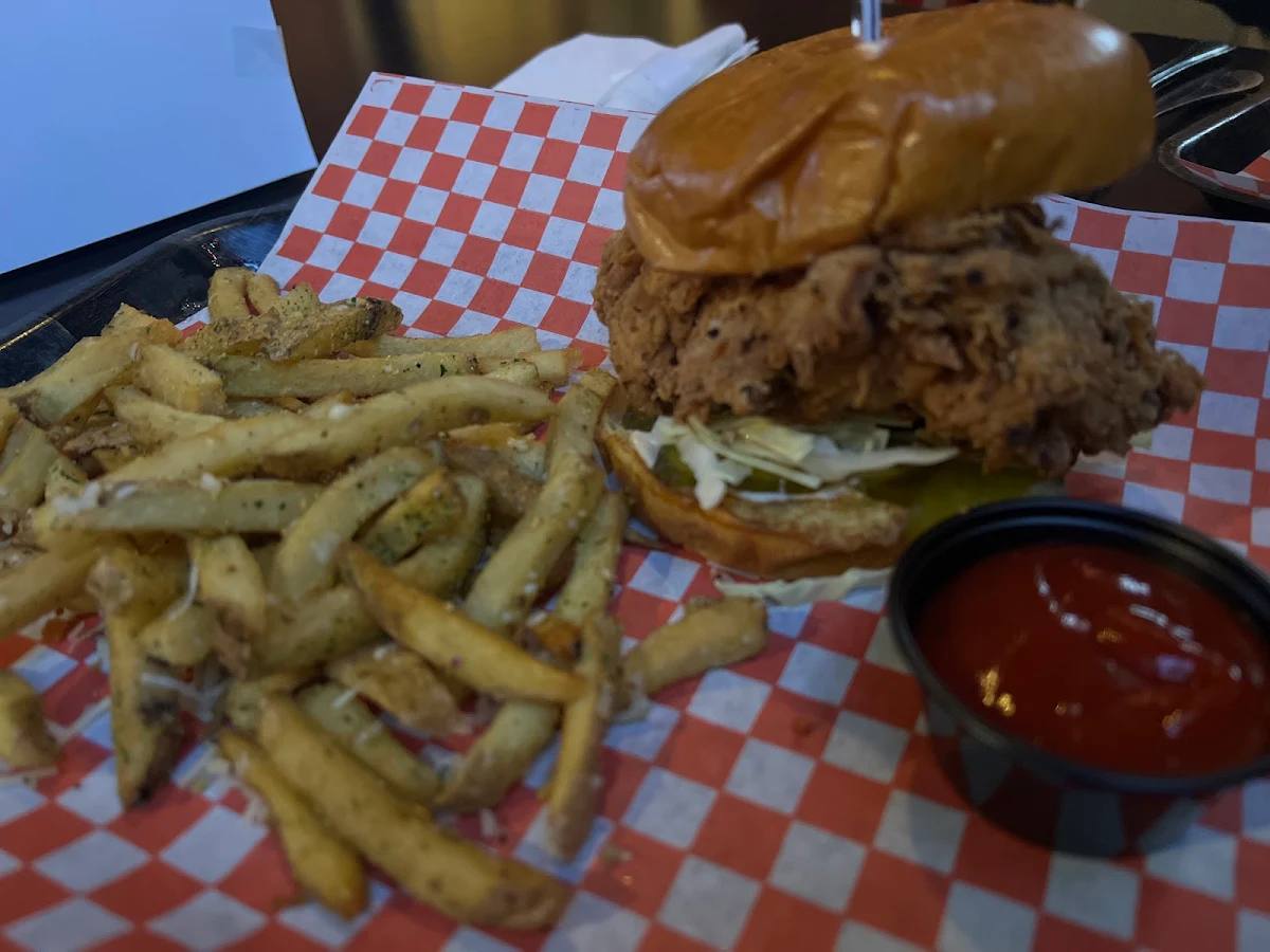 Fried Chicken Sandwich with Garlic Fries