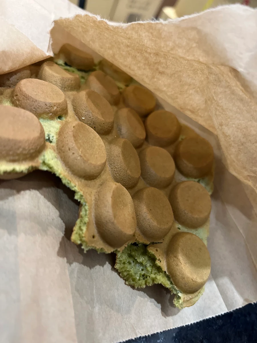 Green Tea Bubble Waffle