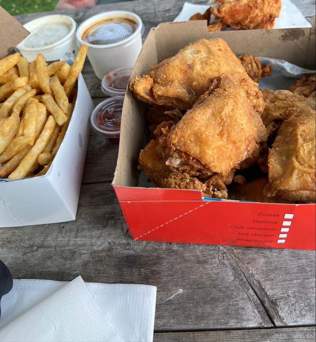 Fried Chicken and French Fries with Gravy