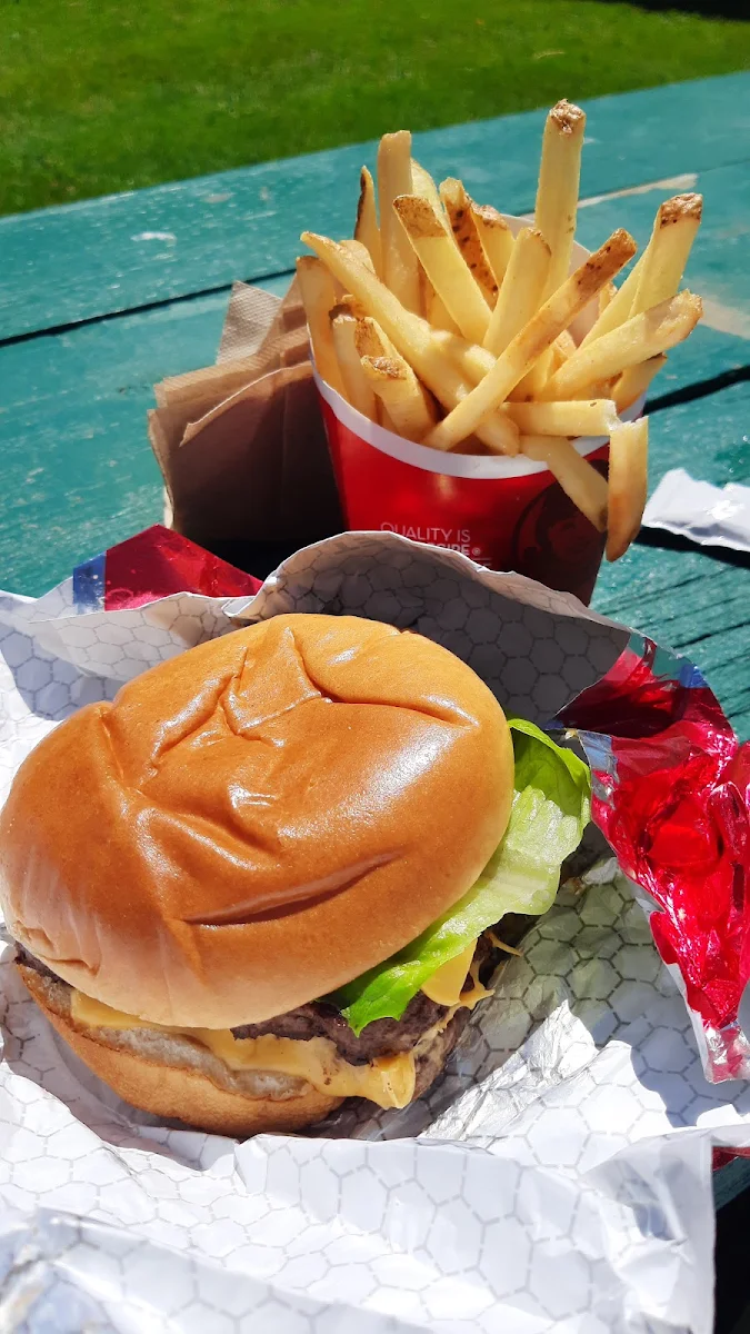 Double Burger and Fries